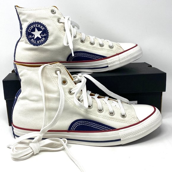 Converse Men's Size 9.5 171067F CTAS High Top Egret Vintage White Canvas Sneaker